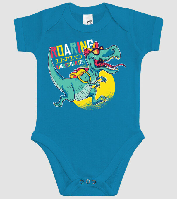 De acum încolo, voi urla în grădiniță cu Dinozaur model turcoaz pe tricou