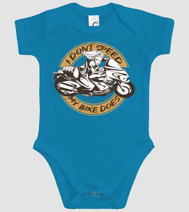 Fată Motociclist model turcoaz pe tricou