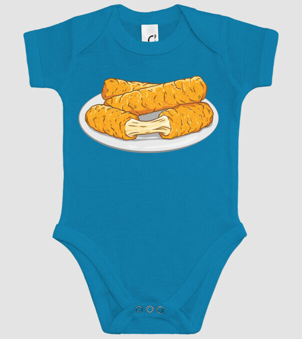 Fâșii de mozarella model turcoaz pe tricou