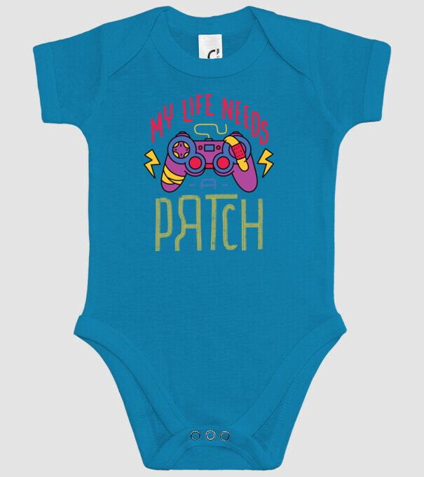 My life needs a patch Gamer model turcoaz pe tricou