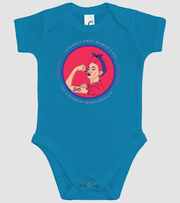 Ziua Internațională a Femeii 8 martie model turcoaz pe tricou