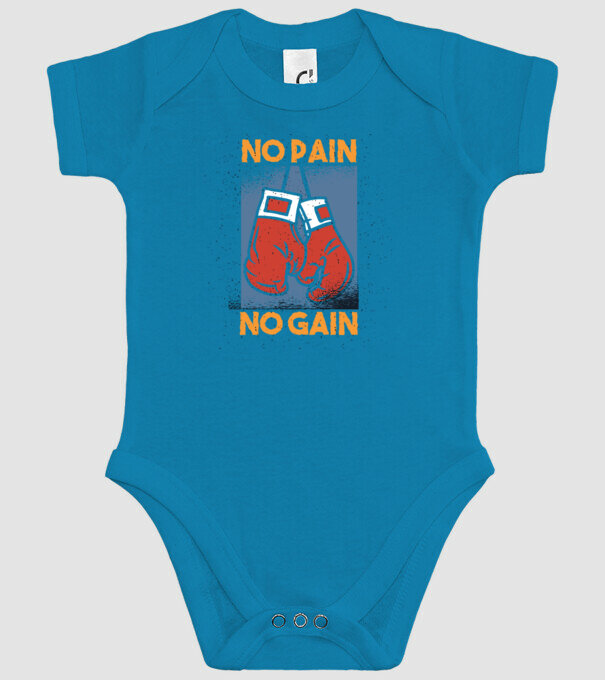 No pain no gain box model turcoaz pe tricou