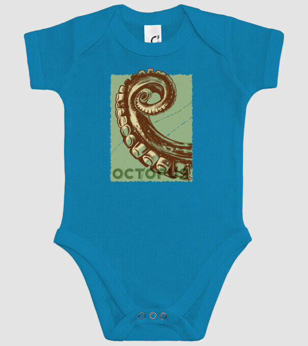 Caracatiță Octopus model turcoaz pe tricou