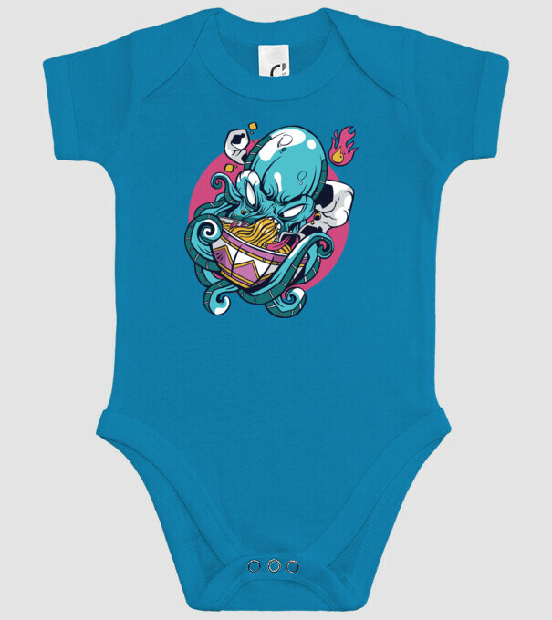 Octopus Ramen model turcoaz pe tricou