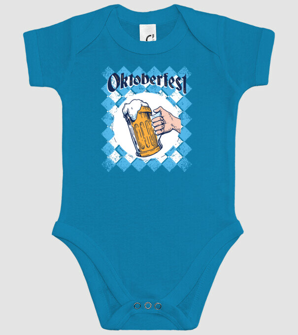 Tricou cu bere Oktoberfest model turcoaz pe tricou