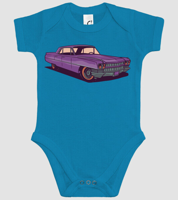 Mașină Old school model turcoaz pe tricou