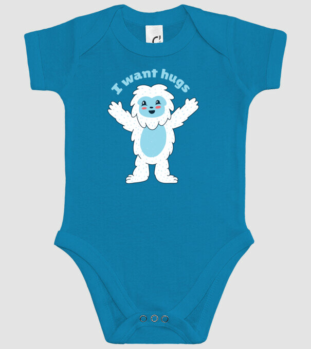 Vreau o îmbrățișare Yeti drăguț model turcoaz pe tricou