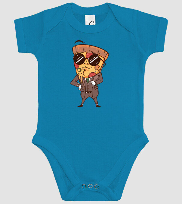 Agent de pizza în Costum model turcoaz pe tricou