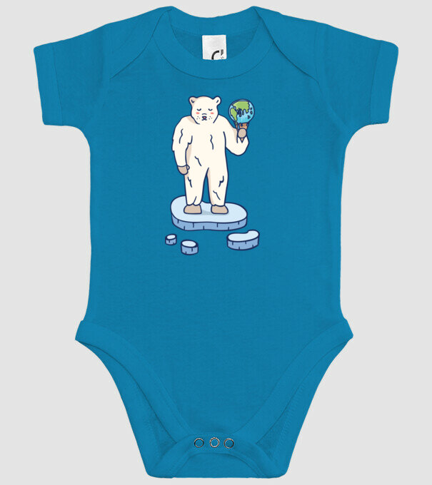 Topirea gheții cu urs polar model turcoaz pe tricou