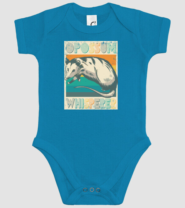 Opossum Whisperer model turcoaz pe tricou