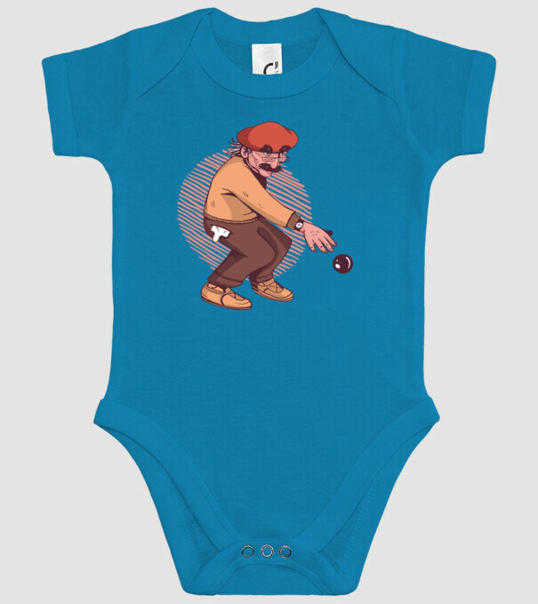 Petanque bătrân model turcoaz pe tricou