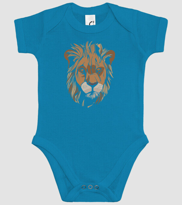 Cap de leu model turcoaz pe tricou