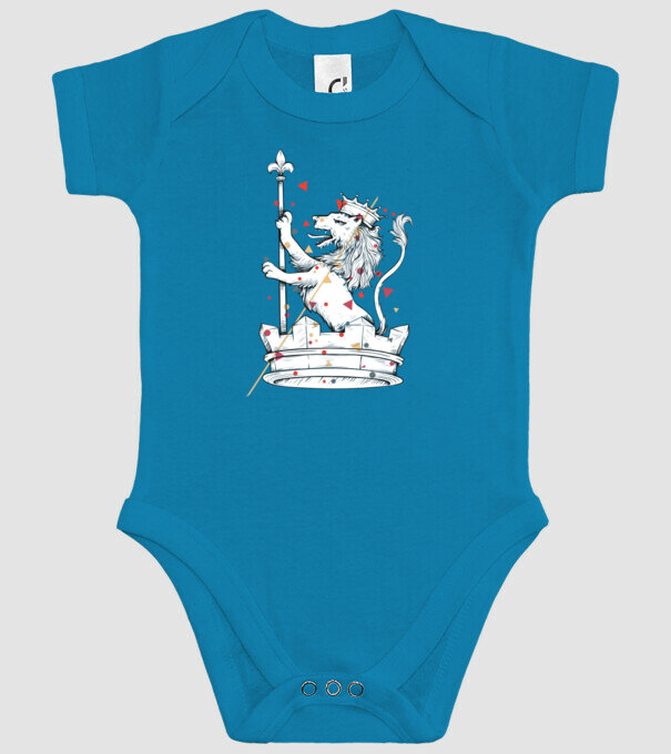 Leu Coroană model turcoaz pe tricou
