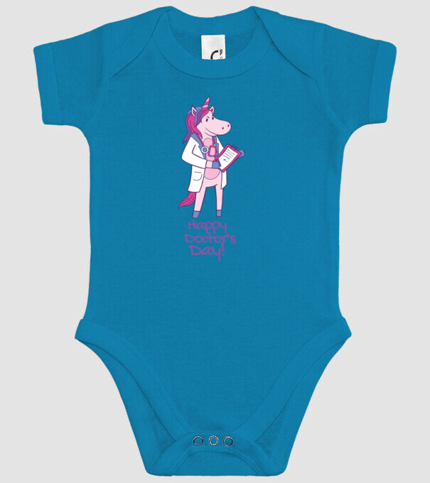Medic Unicorn model turcoaz pe tricou