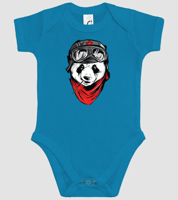 Panda Gerilla model turcoaz pe tricou
