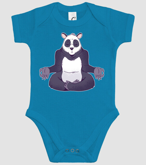 Panda Meditație model turcoaz pe tricou