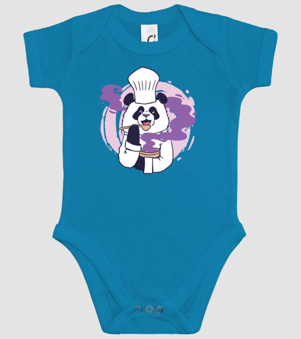 Panda Chef model turcoaz pe tricou