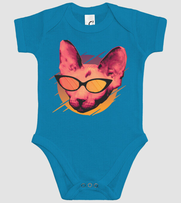 Pisică Petrecere model turcoaz pe tricou