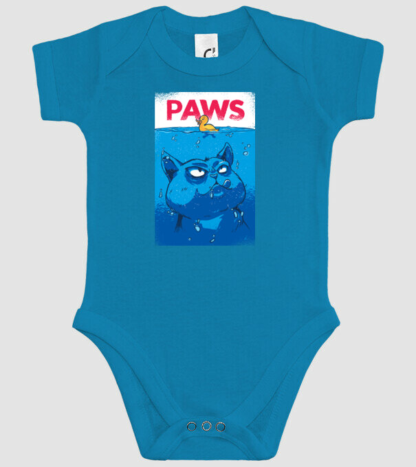 Paws Pisică la atac model turcoaz pe tricou