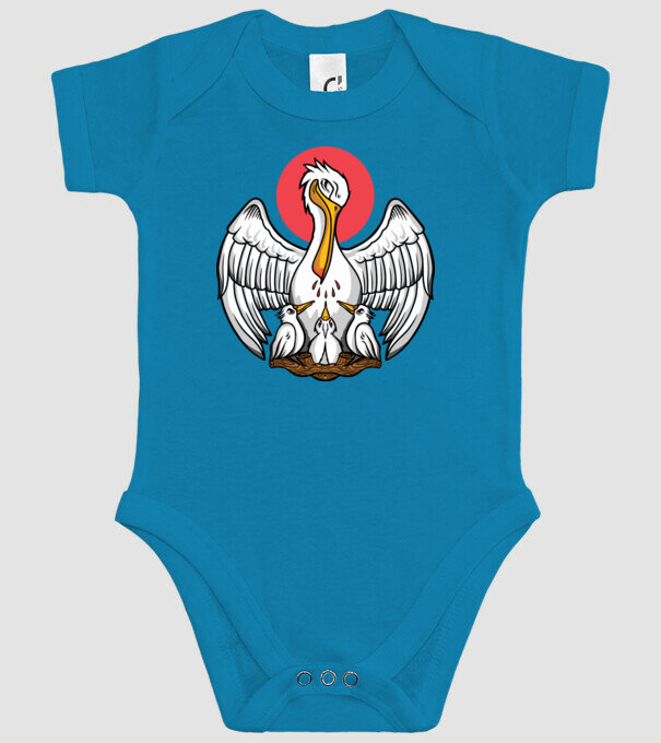 Familie Pelican model turcoaz pe tricou