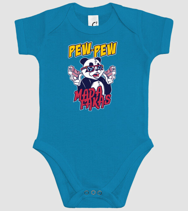 Pew Pew Pew Madafakas Panda model turcoaz pe tricou
