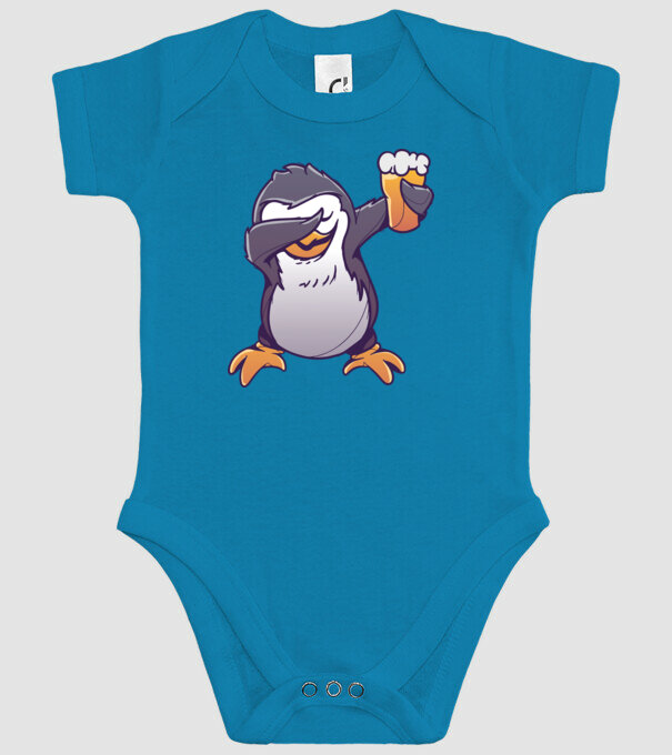 Pinguin cu Bere DAB model turcoaz pe tricou