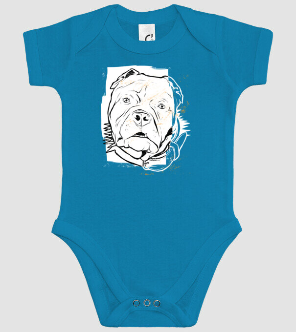 Cap Pitbull model turcoaz pe tricou