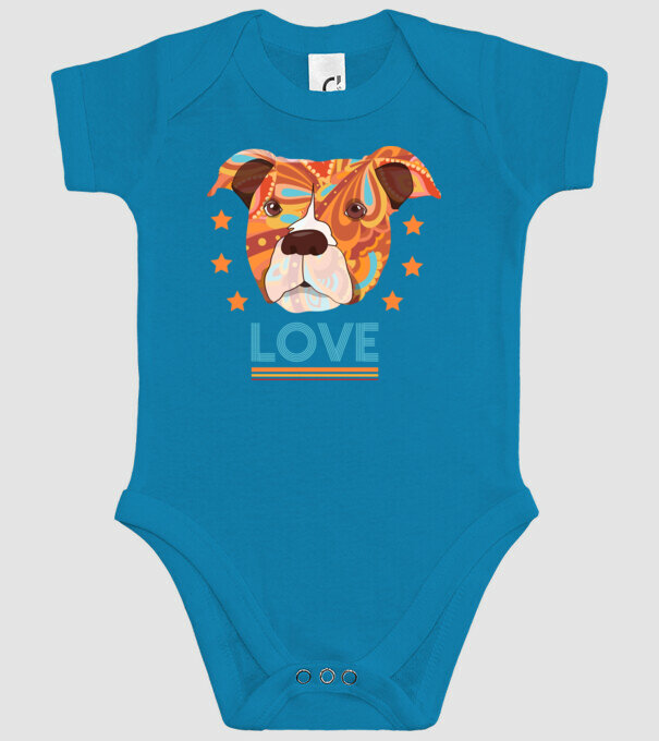 Dragoste Pitbull model turcoaz pe tricou