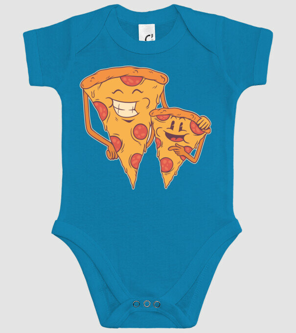 Familie Pizza model turcoaz pe tricou