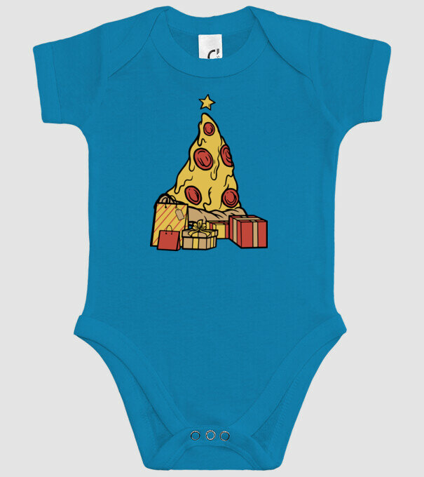 Pizza pom de Crăciun model turcoaz pe tricou