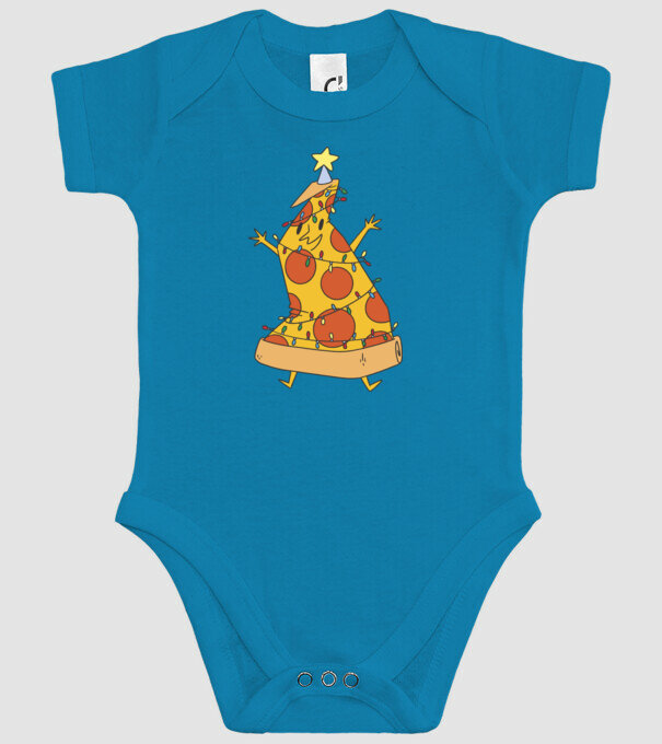 Pizza pom de Crăciun model turcoaz pe tricou