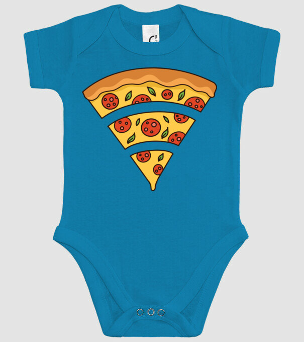 Felie de pizza Wifi model turcoaz pe tricou