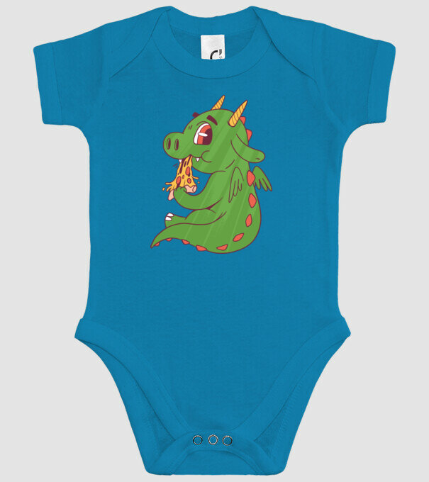 Pizza Dino model turcoaz pe tricou