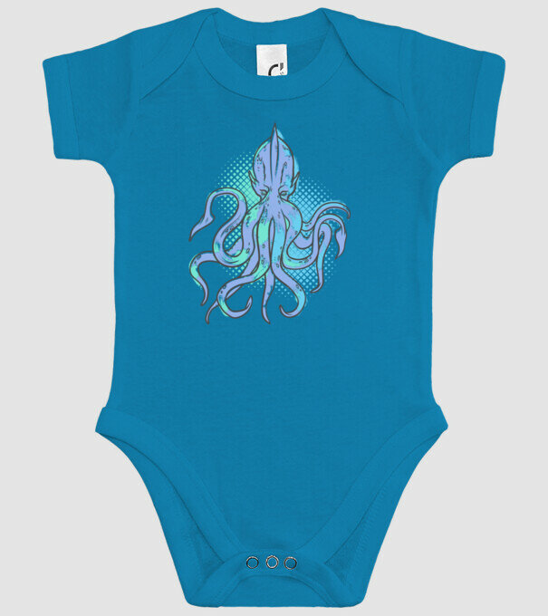 Cthulhu Caracatiță model turcoaz pe tricou