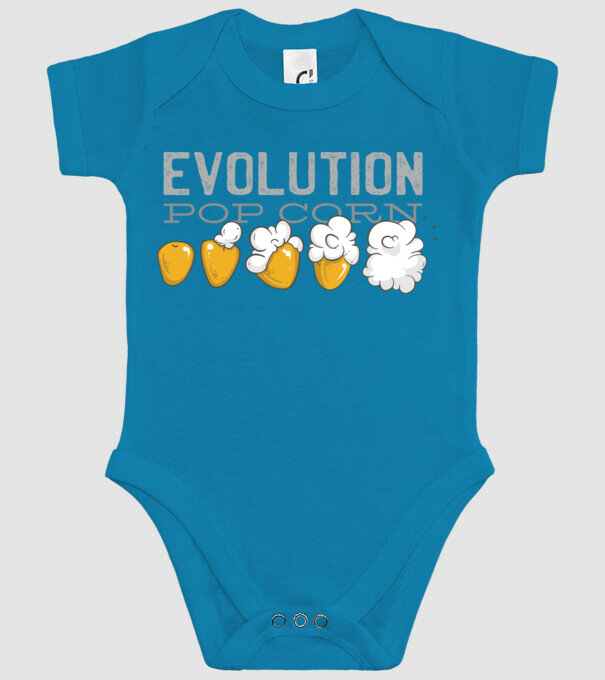 Evoluție Popcorn model turcoaz pe tricou