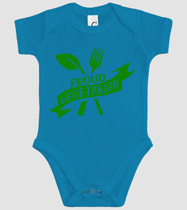 Proud Vegetarian model turcoaz pe tricou