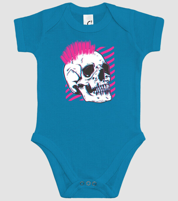 Craniu Punk model turcoaz pe tricou