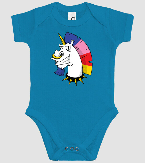 Punk unicorn model turcoaz pe tricou