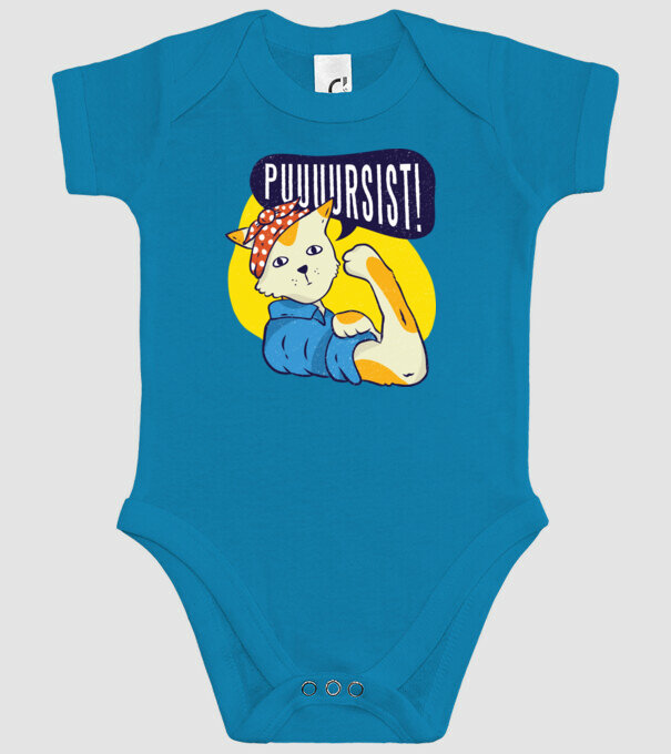 Pisică Pursist model turcoaz pe tricou