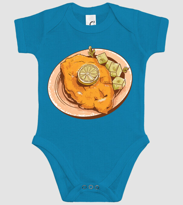 Șnițel vienez Wiener Schnitzel model turcoaz pe tricou