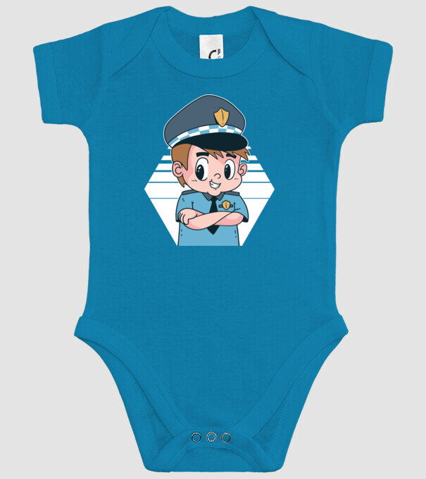 Polițist Copil model turcoaz pe tricou