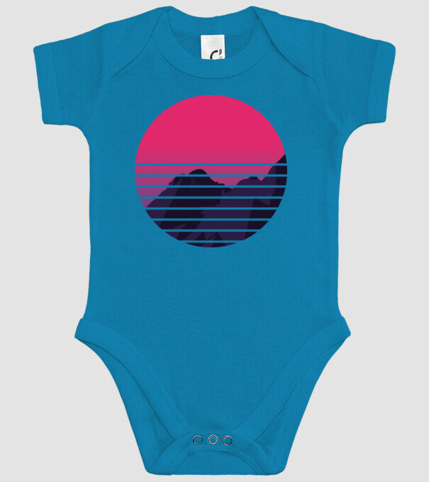 Retro Munte model turcoaz pe tricou