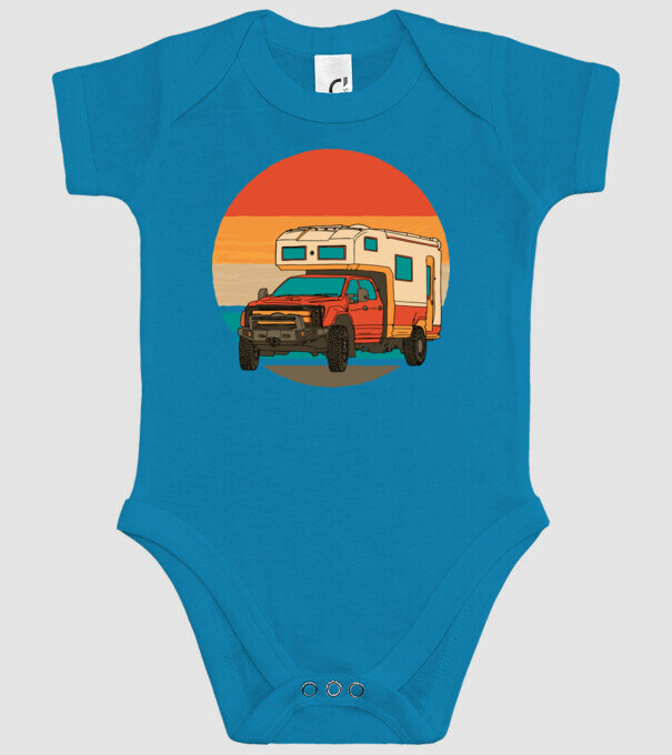 Campervan Retro model turcoaz pe tricou