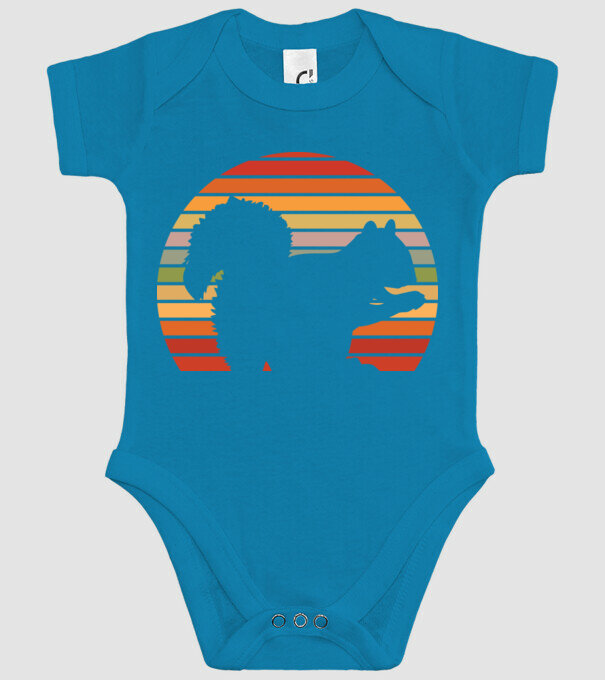 Veveriță Retro model turcoaz pe tricou