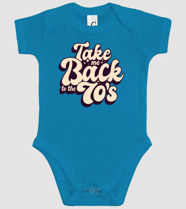 'Retro - Take me back to the 70''s' model turcoaz pe tricou