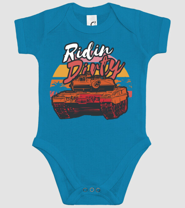 Ridin Dirty tricou cu tanc model turcoaz pe tricou
