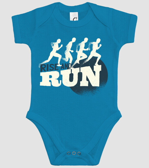Rise and Run - Tricou pentru alergători model turcoaz pe tricou