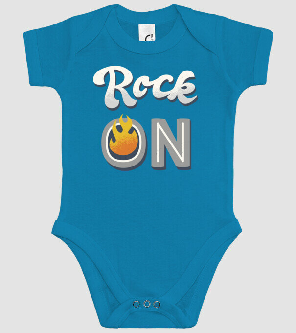 Rock On model turcoaz pe tricou