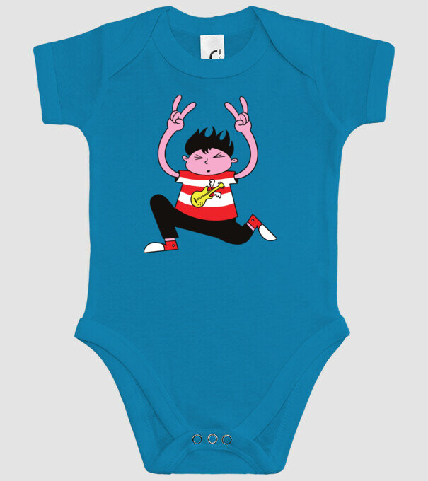 Băiat Rocker model turcoaz pe tricou
