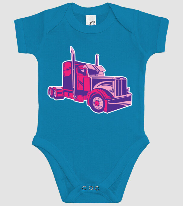 Camion roz model turcoaz pe tricou